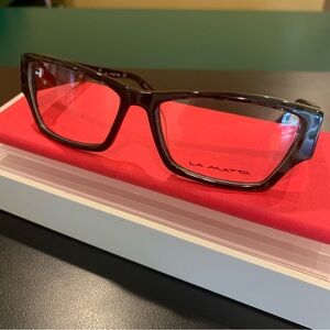 MOREL 101980 Col BG02 Blue & Black 51mm Titanium Hexagon Eyeglasses